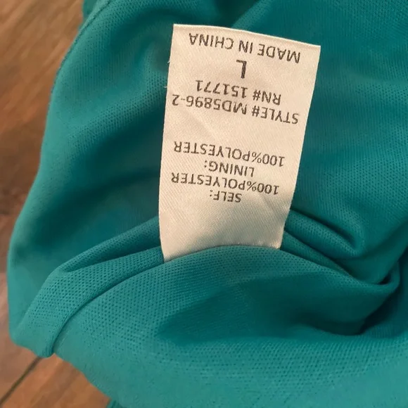 Pink Lily Teal Pleated Midi Dress - Size Large - Picture 10 of 10